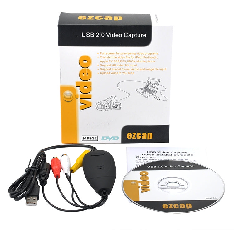 Ezcap USB 2.0 Video Capture, Support MPEG 2 Recording Format, TV System: PAL / NTSC Ezcap USB 2.0 Video Capture, Support MPEG 2 Recording Format, TV System: PAL / NTSC